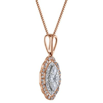 0.29 CT. T.W. Composite Diamond Marquise Shape Pendant in 14K Gold