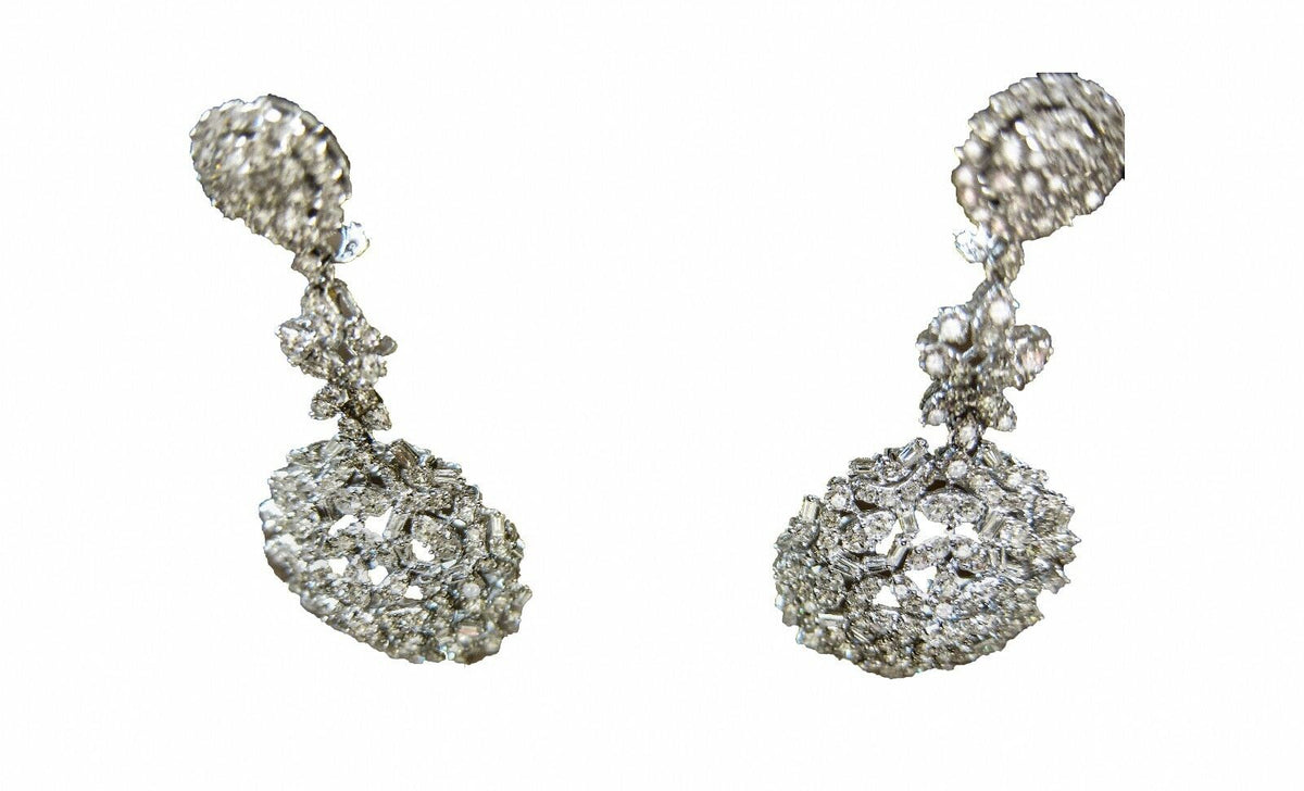 9.27 CT G COLOR VS1/2 CLARITY GRADE ROUND SHAPE DIAMOND EARRING 18 K WHITE GOLD