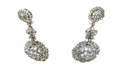 9.27 CT G COLOR VS1/2 CLARITY GRADE ROUND SHAPE DIAMOND EARRING 18 K WHITE GOLD