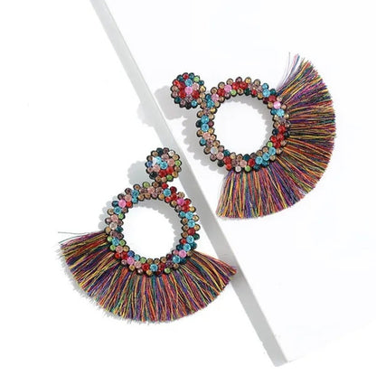 Tassel Earrings Women Punk Earings Fashion Jewelry Hanging Crystal Star Girls Ea