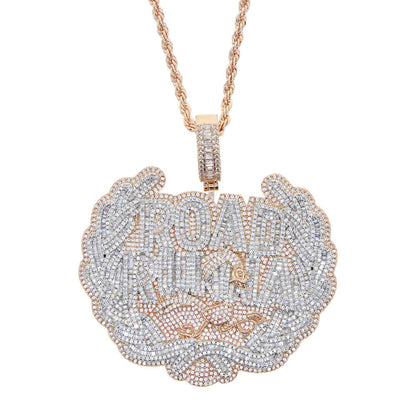 Large Size Letter Road Runna Pendant Full of Diamonds