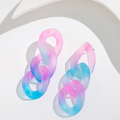 Loop Earrings for Women Trendy Color Elegant Retro Temperament Fashion Earrings