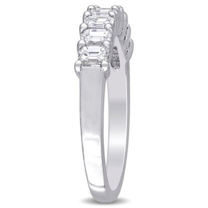 Allura 0.95 CT. T.W. Emerald-Cut Diamond Semi-Eternity Anniversary Ring in 14K W