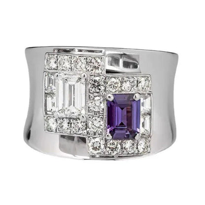 Women'S Fashion Jewelry Exquisite 925 Sterling Silver Natural Gemstone Amethyst