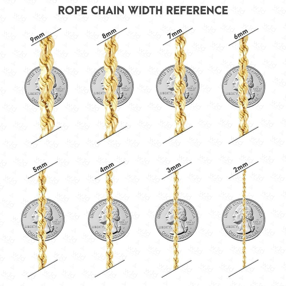 14K Yellow Gold 3.5Mm Rope Link Chain Necklace 16"-28" REAL GOLD