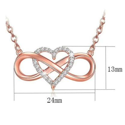 2021 New Fashion Creative Plated Love Necklace Lucky 8 Heart Pendant Necklace Pl