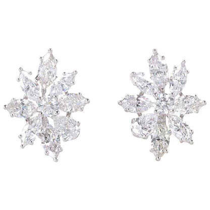 Classic Diamond Gold Cluster Earrings