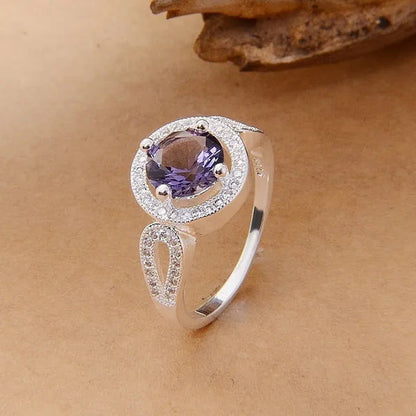 Women 925 Silver Ruby Wedding Promise Party Ring Size 6-10 (Choice Color and Siz