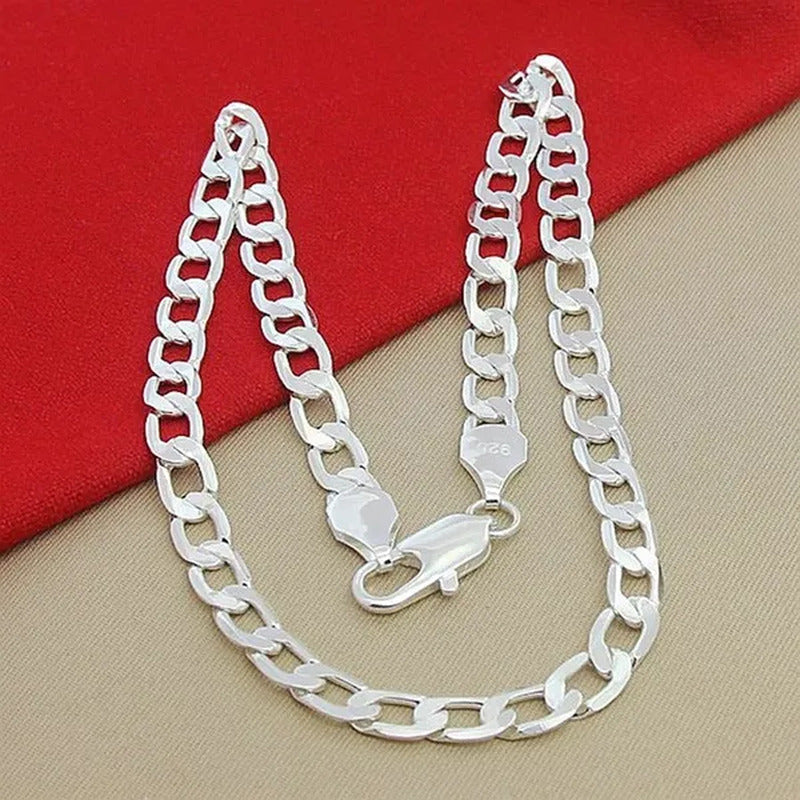 Fine Jewelry 925 Sterling Silver Necklace for Women Men 8MM Hip Hop Necklace
