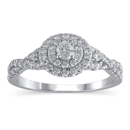 1 Carat T.W. (I2 Clarity, H-I Color) Brilliance Fine Jewelry Oval Cut Diamond En