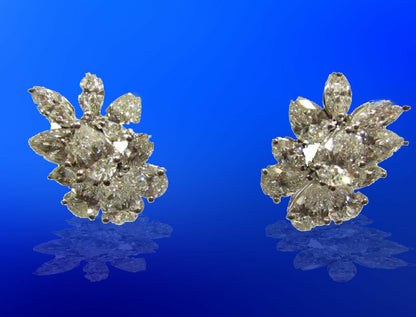 DIAMOND TWELVE PEAR SHAPE EIGHT MARQUISE SHAPE DIAMOND HUGGIE DIAMOND EARRING