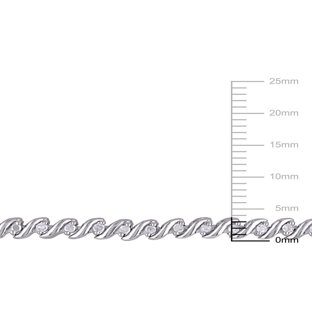 1/2 Carat T.W. Diamond Sterling Silver Tennis Bracelet, 7.5