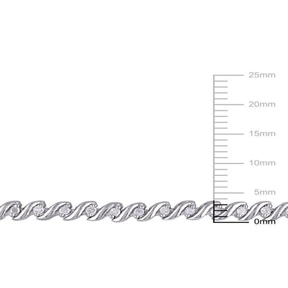 1/2 Carat T.W. Diamond Sterling Silver Tennis Bracelet, 7.5