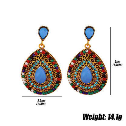 Hoop Earrings for Women,Occident Vintage Jewelry Bohemian Style Diamond Luxury D