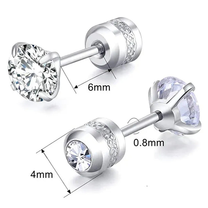 Exquisite Fashion 2-6Mm Diamond Earrings Set Earrings Double round Cubic Diamond