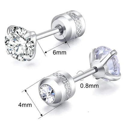 Exquisite Fashion 2-6Mm Diamond Earrings Set Earrings Double round Cubic Diamond
