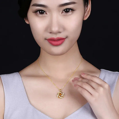 Exquisite Fashion Creativity Sapphire Flower Necklace Spiral Diamond Pattern Pen