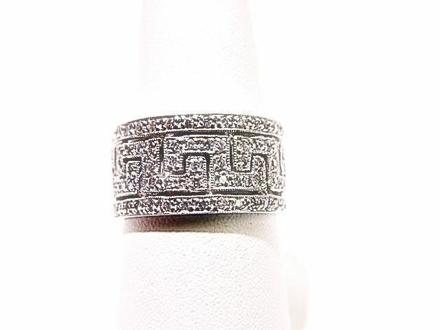GREEK KEY STYLE DIAMOND BAND TOP SET