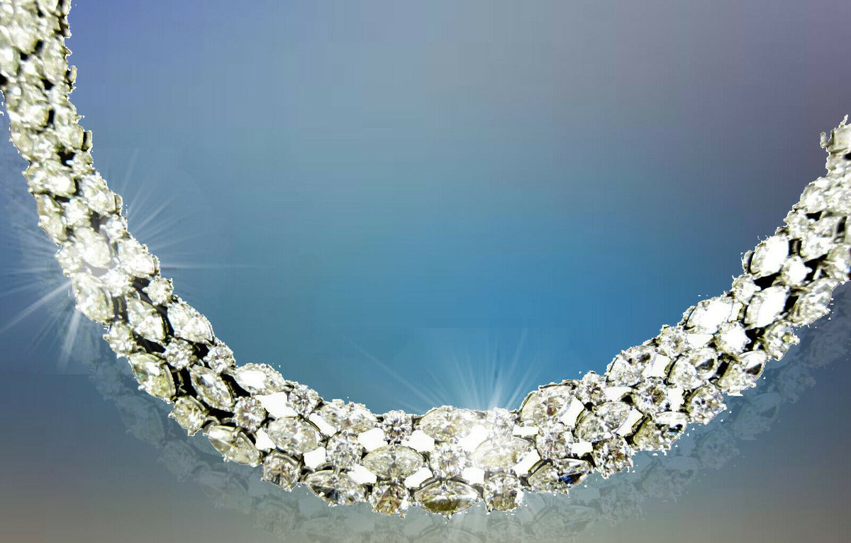 DIAMOND NECKLACE ROUND 110 PIECE MARQUISE 110 PIECE DIAMOND CHOKER NECKLACE