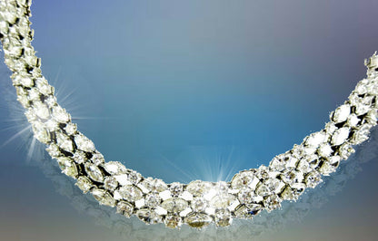 DIAMOND NECKLACE ROUND 110 PIECE MARQUISE 110 PIECE DIAMOND CHOKER NECKLACE