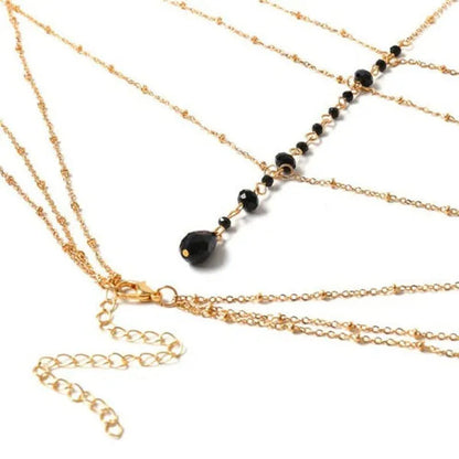 1Pc Multi-Layer Tassel Body Chain Handmade Crystal Necklace