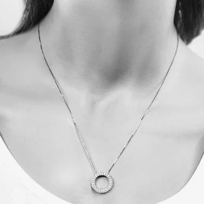 0.46 CT. T.W. Diamond Circle Pendant in 14K Gold