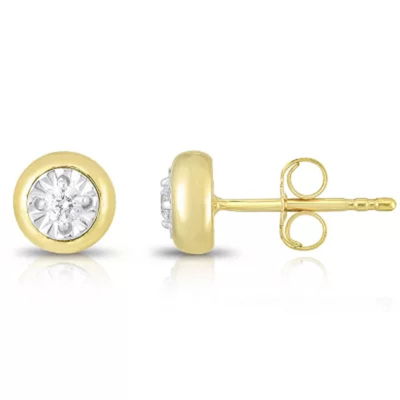 0.085 CT. T.W. Diamond Earrings in 14K Two-Tone Gold