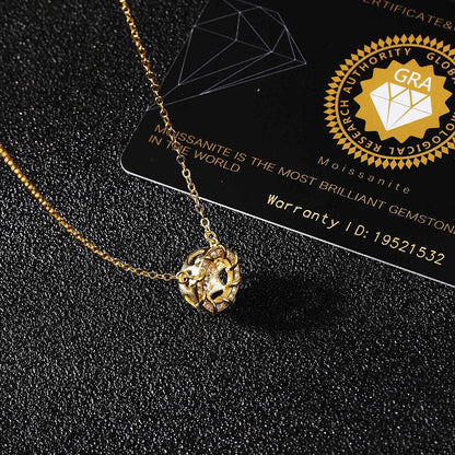 Moissanite Diamond Necklaces for Women,Dancing Heart Pendant Necklaces,925 Sterl