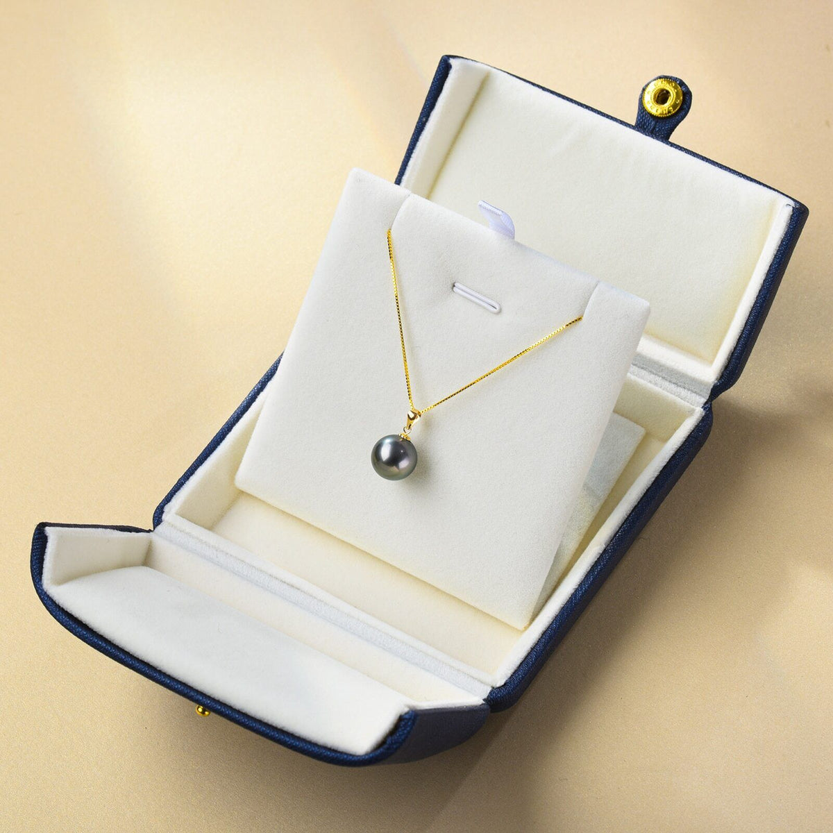 18K Yellow Gold Pendant AAA Quality 10-11Mm Genuine Tahitian South Sea Cultured