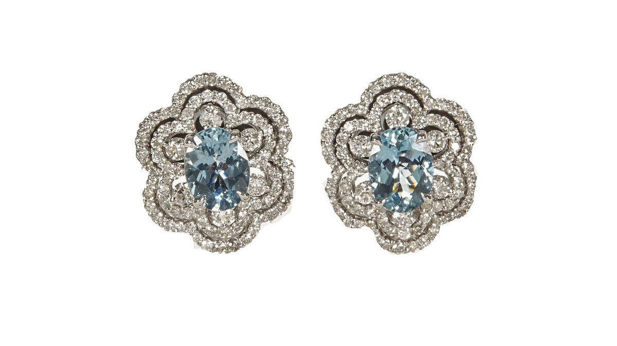 aquamarine diamond earring