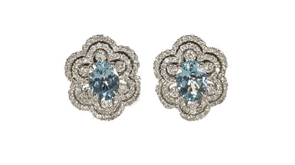 aquamarine diamond earring