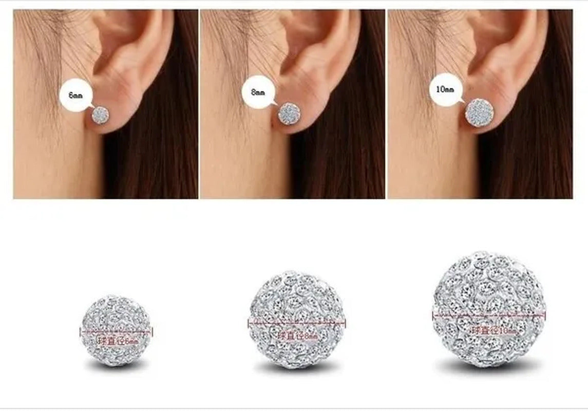 925 Sterling Silver Earrings Super Flash Diamond Earrings Full Diamond Earrings