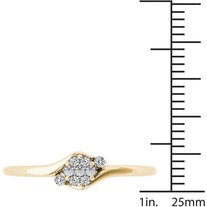 1/10 Carat T.W. Diamond Bypass Cluster 10Kt Yellow Gold Engagement Ring