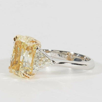 5 Carat Fancy Yellow Engagement Ring GIA Certified 5.02 CT