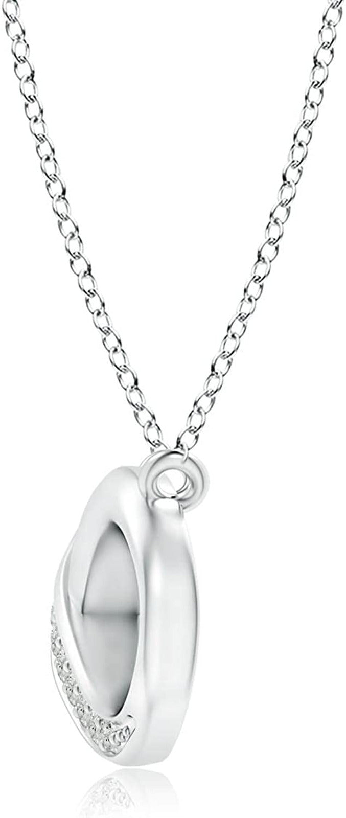 Natural Diamond Infinity Pendant Necklace in Sterling Silver/14K Solid Gold for