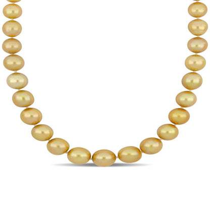 Tangelo 10-12.5Mm Champagne South Sea Cultured Pearl 14Kt Yellow Gold Strand Nec