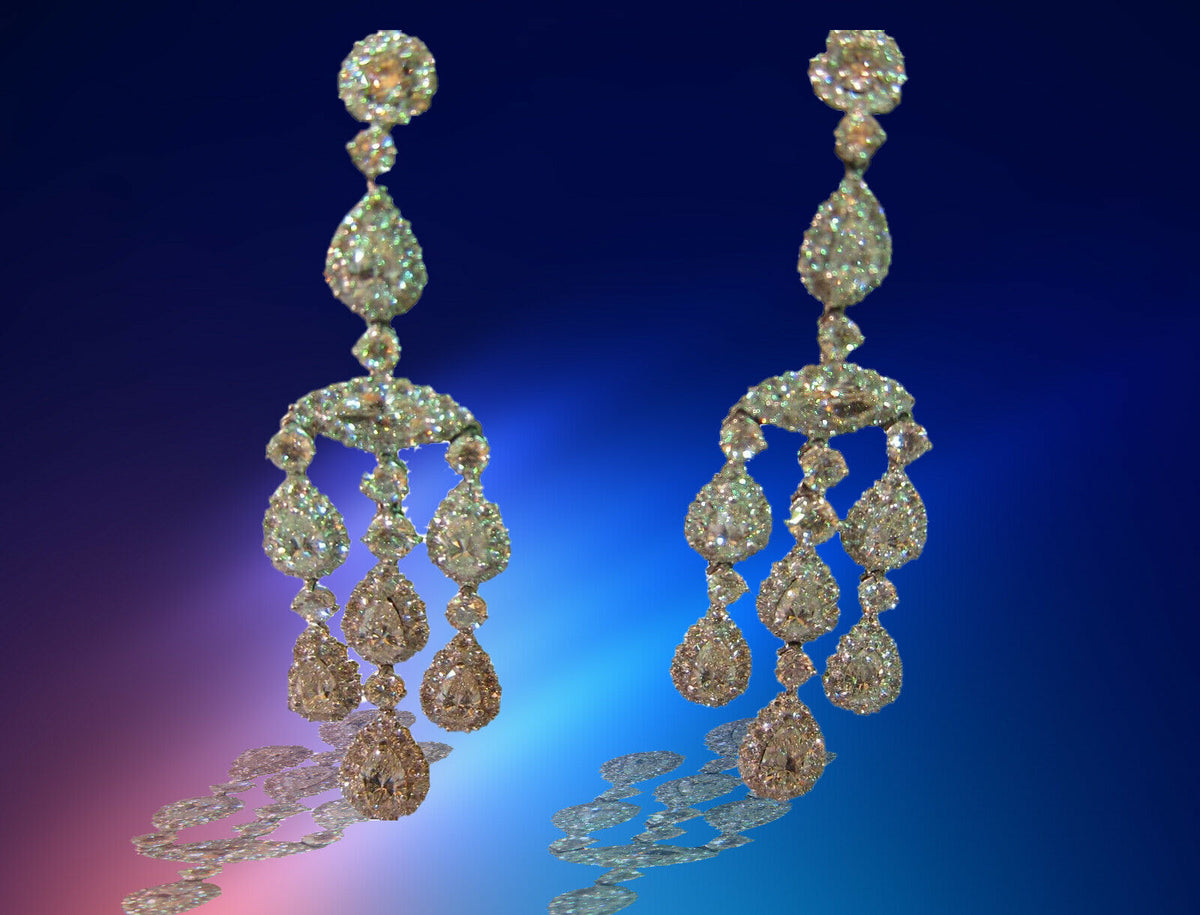 DIAMOND EARRING DANGLE 2 MARQUISE 14 PEAR SHAPE 222 ROUND SHAPE DIAMOND EARRING
