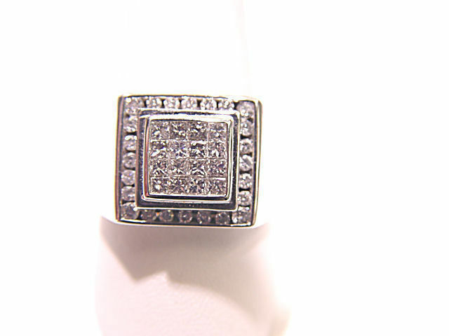 MENS DIAMOND BAND RING 1.32 CT G SI DIAMOND ROUND PRINCESS SHAPE MENS BAND 14 K