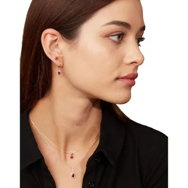4.5Mm round Ruby Pendant in 14K Gold