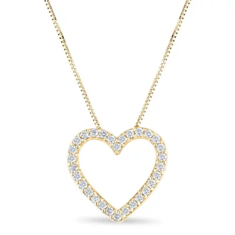 0.23 CT. T.W. Diamond Heart Pendant in 14K Yellow Gold (H-I, I1)