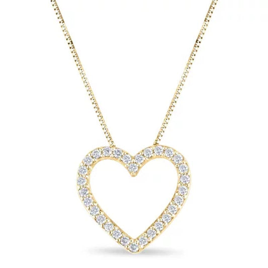 0.23 CT. T.W. Diamond Heart Pendant in 14K Yellow Gold (H-I, I1)