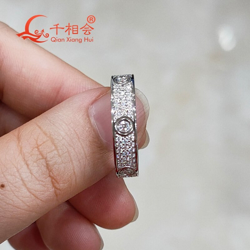 925 Silver Rings Hot Sale Classic Love Three Rows of Luxury Eternity Ring