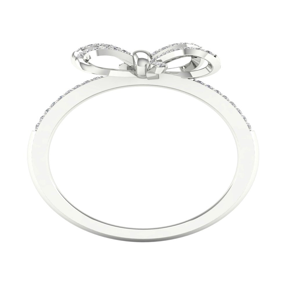 Imperial 1/8Ct TDW Diamond 10K White Gold Knot Ring (H-I, I2)