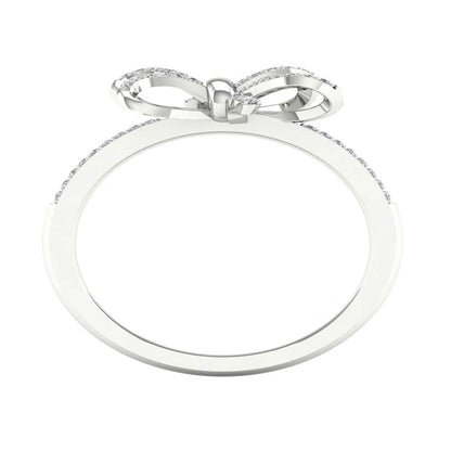 Imperial 1/8Ct TDW Diamond 10K White Gold Knot Ring (H-I, I2)