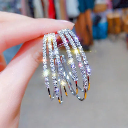 Exquisite European and American Fashion Female Jewelry Silver/Gold Diamond Earri