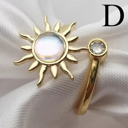 Sunflower Ring Fidget Spinner Ring Open Adjustable Ring You Are My Sunshine Ring