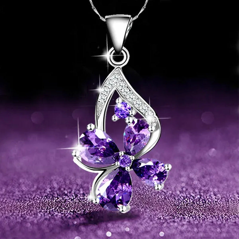 4 Styles High Quality New Arriving Women Charm Crystal Amethyst Diamond Pendant