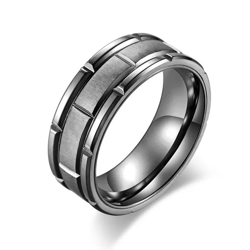 Simple Style Fashion Trendy 316L Stainless Titanium Steel Men Personalized Ring