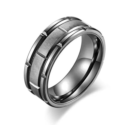 Simple Style Fashion Trendy 316L Stainless Titanium Steel Men Personalized Ring