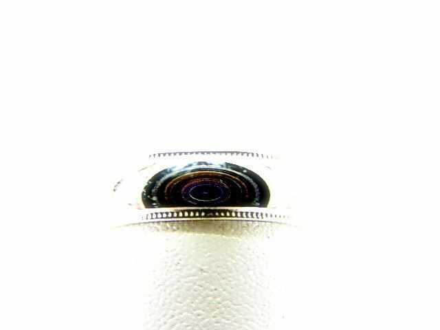14 K WHITE GOLD POLISHED BEADED WEDDING BAND